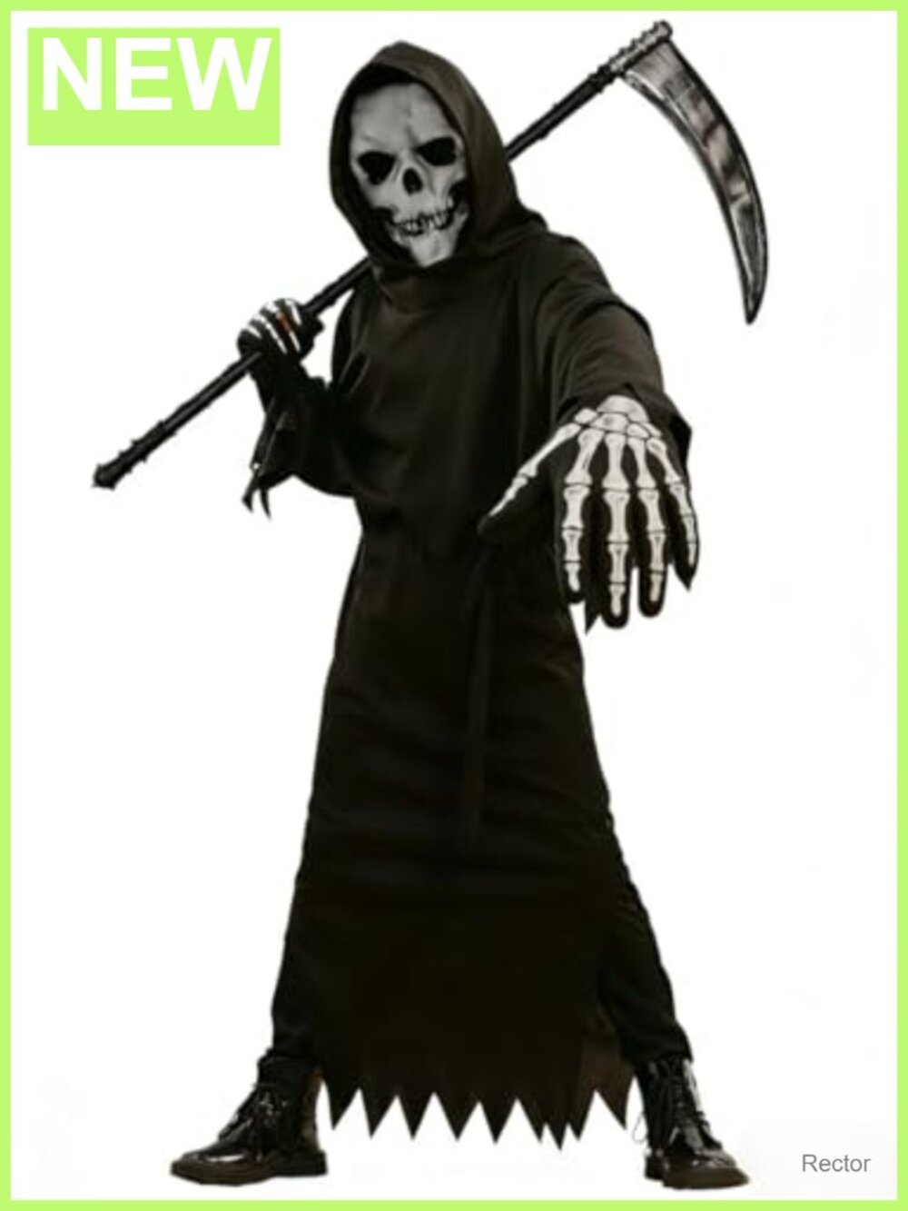 Grim Reaper Costume Set Kids Skeleton Mask Scythe Halloween